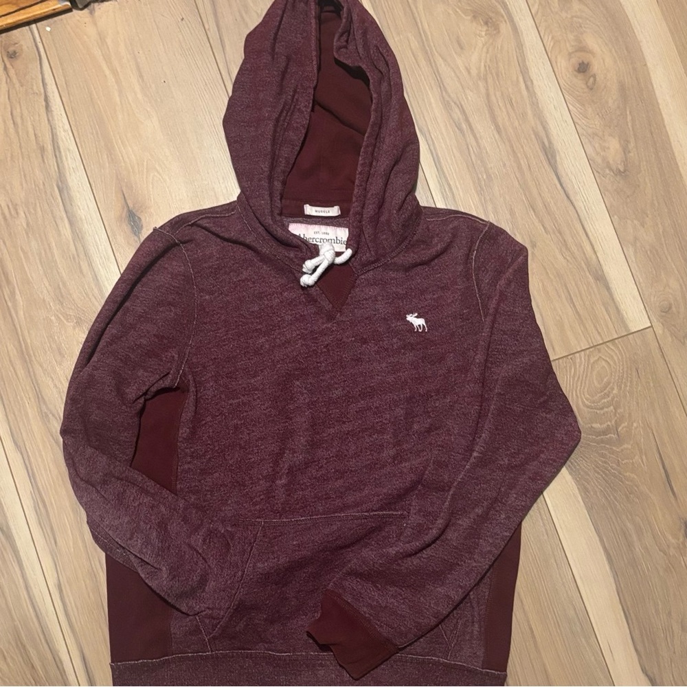 Abercrombie & Fitch Men’s Hoodie – Burgundy – Size Small